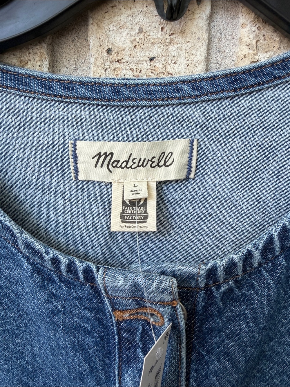 Madewell Dark Blue Crewneck Denim Jacket - Picture 2 of 3